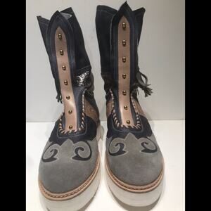 St Germain 1 inch sole in 2 tone grey unlined
